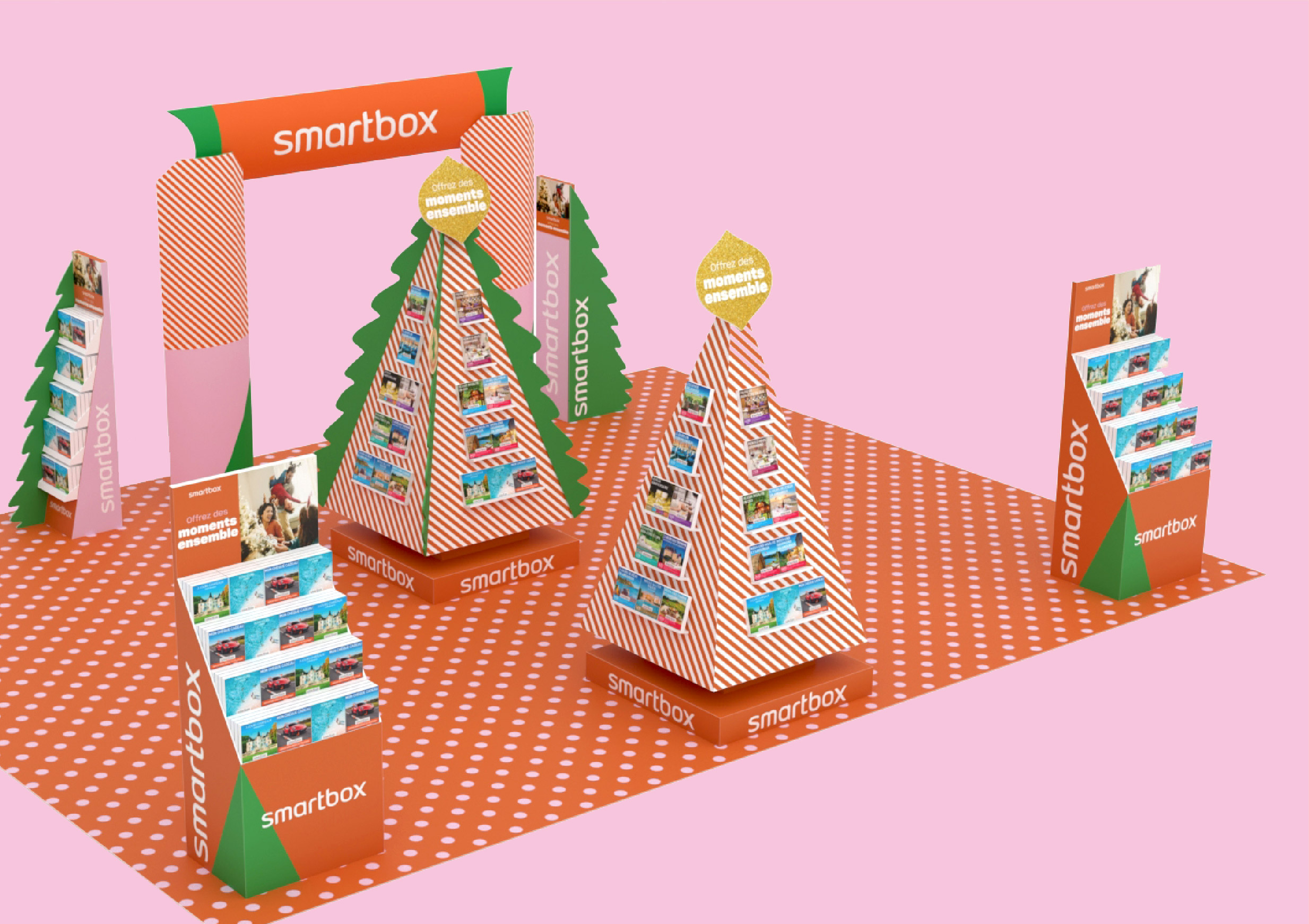 PLV box magasin Noël smartbox offrez des moments ensemble