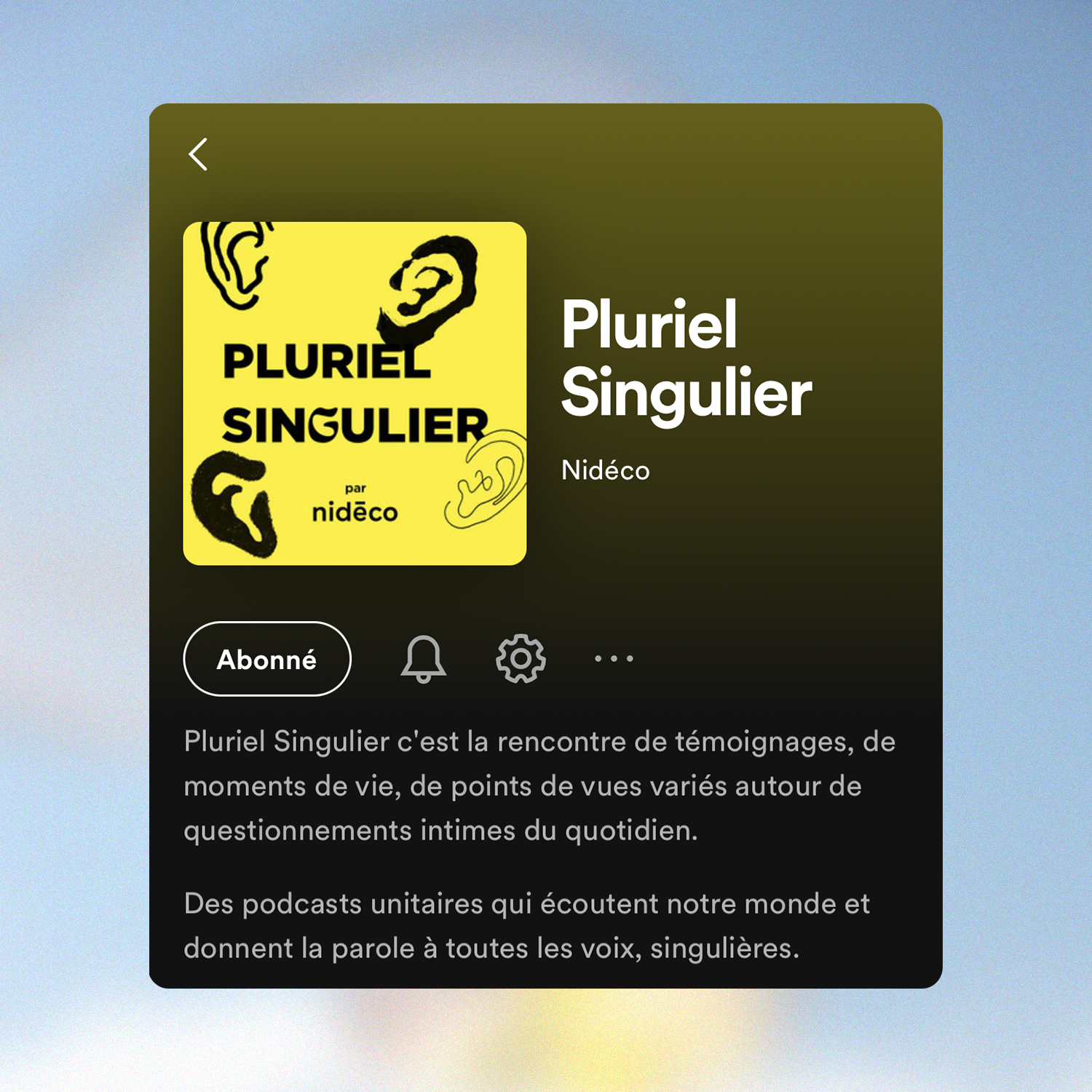 Nidéco podcast Pluriel Singulier écouter