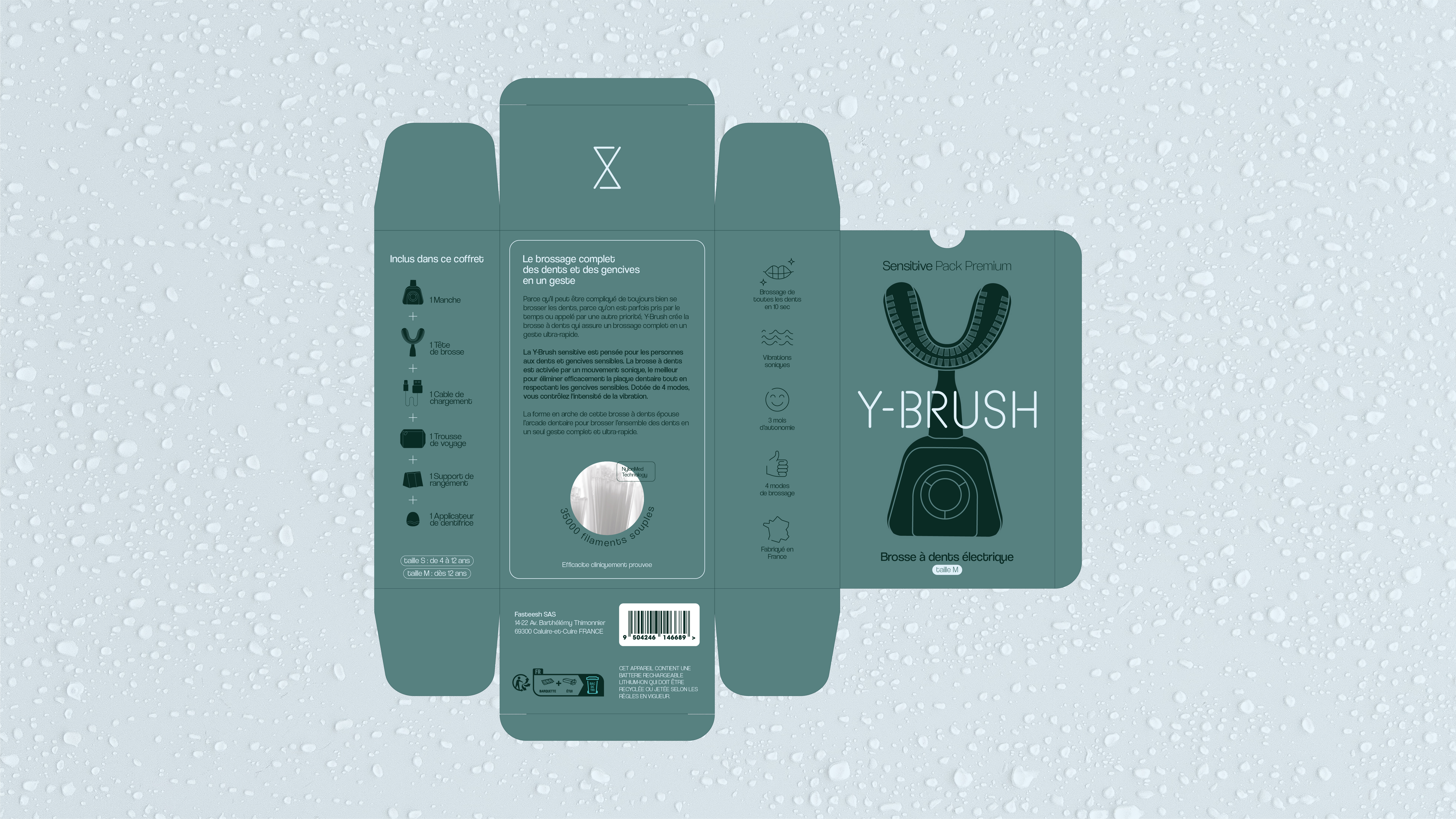 Y-Brush packaging brosse à dents