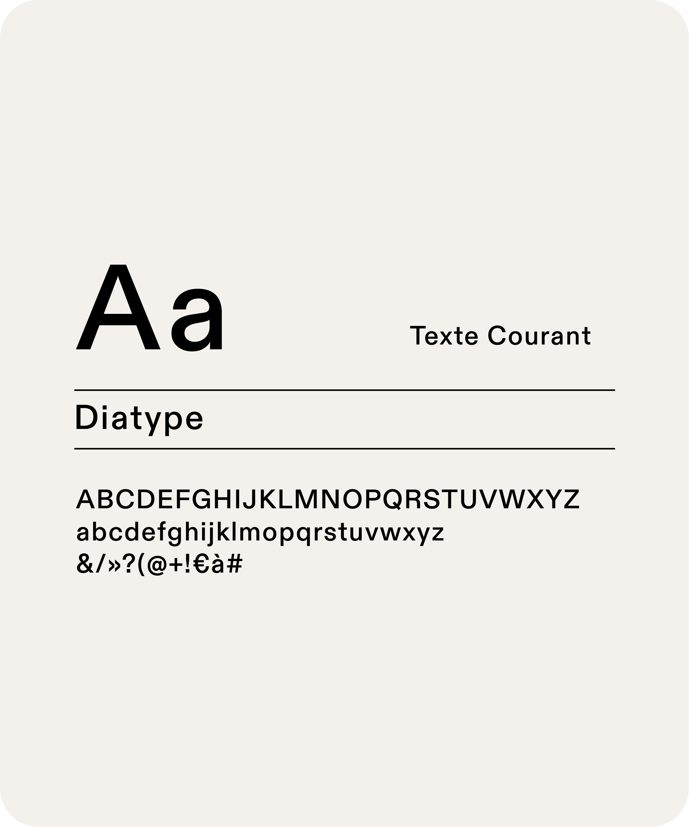 Font Diatype charte identité Nalo