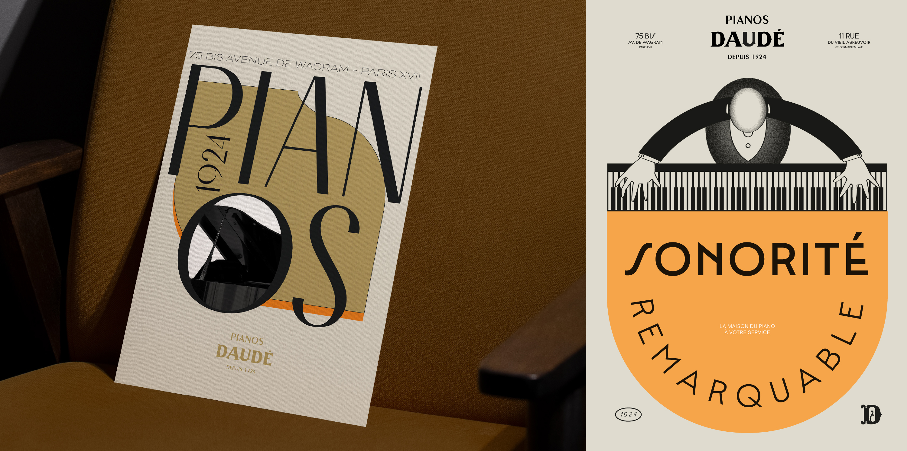 pianos daudé affiches branding