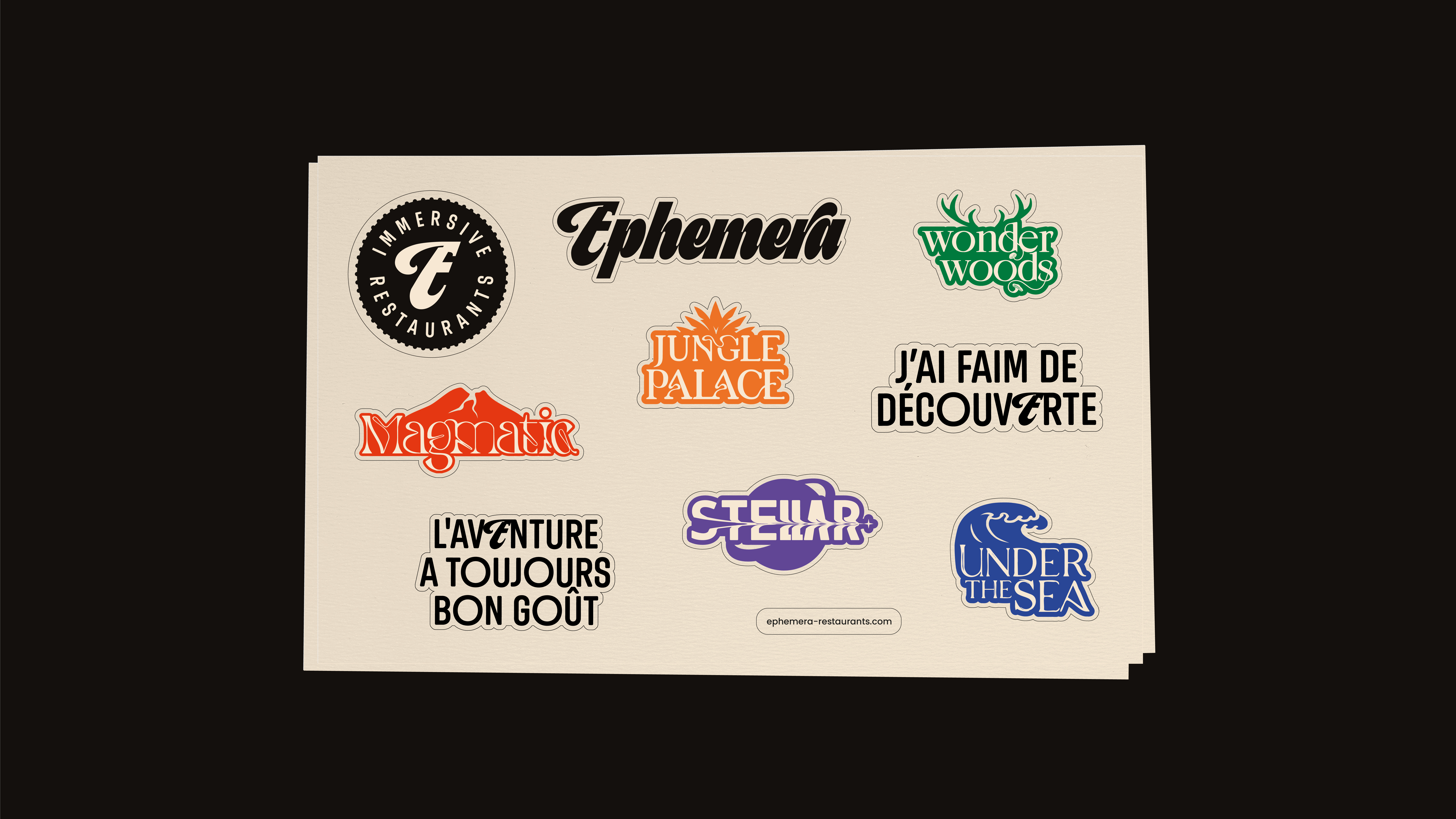 stickers EPHEMERA logos identité